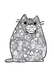 Kolorowanka relaksujący kotek Pusheen